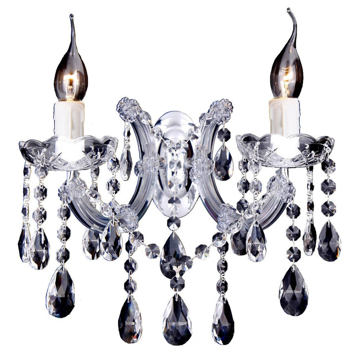 Zurich 2 Light Crystal Glass Wall Light