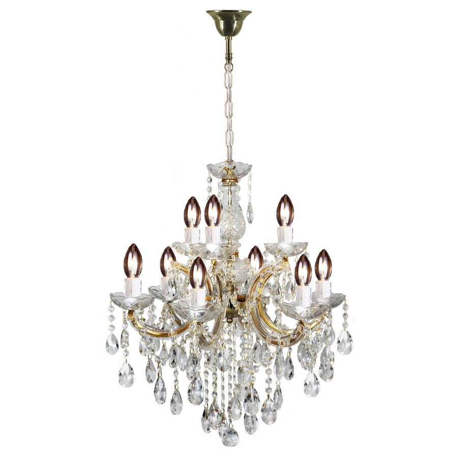 Zurich 9 Light Crystal Glass Chandelier Gold Chandelier
