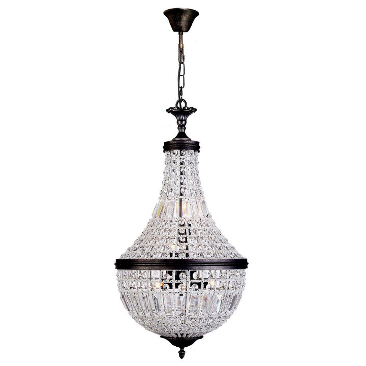 Marseilles Basket Crystal Glass Chandelier Bronze