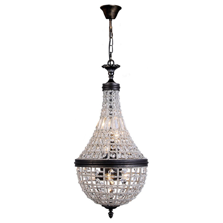 Marseilles Basket Crystal Glass Chandelier Bronze