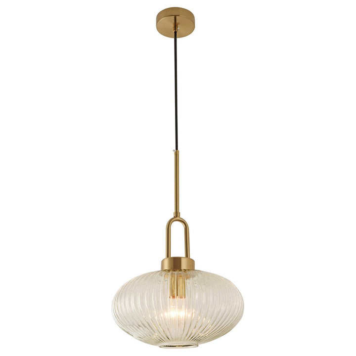 Cape Pendant Light Black Cord Satin Brass/Brushed Nickel