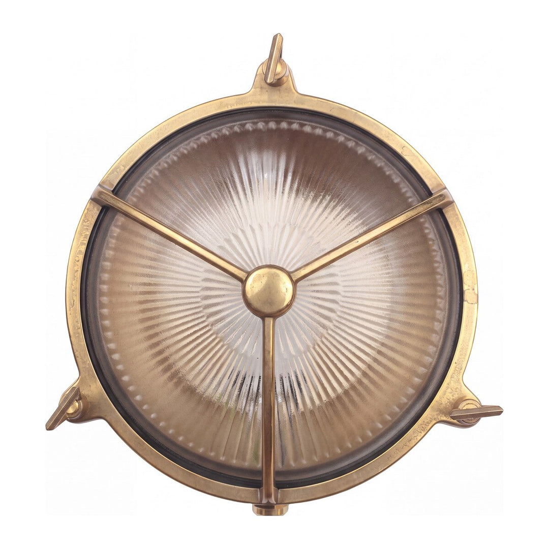 Maritime Outdoor Wall Bunker Light Solid Brass