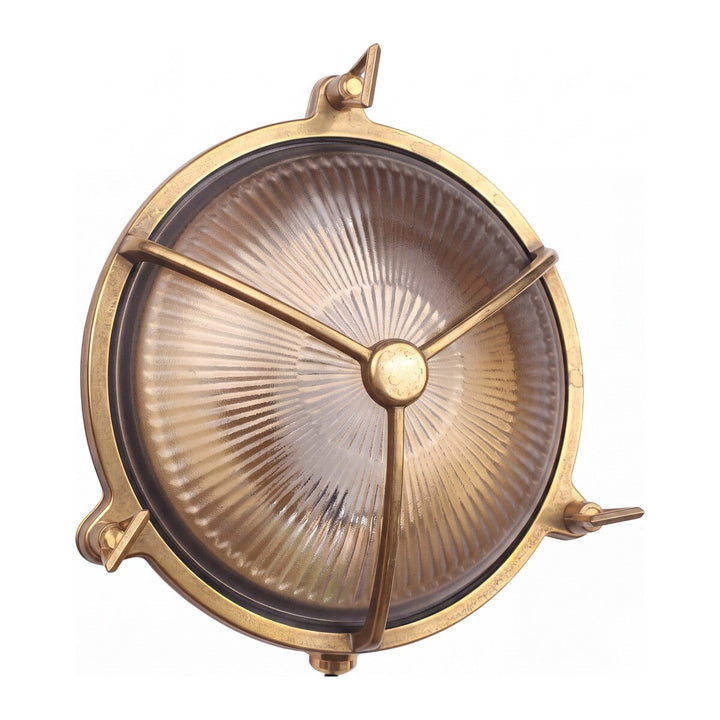 Maritime Outdoor Wall Bunker Light Solid Brass