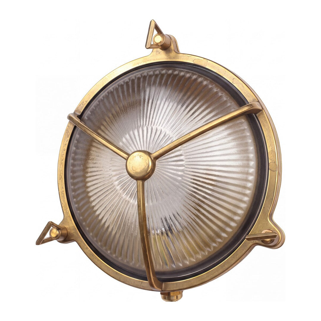 Maritime Outdoor Wall Bunker Light Solid Brass