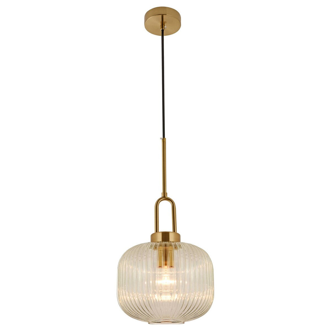 Main Small Pendant Light Black Cord Satin Brass/Brushed Nickel