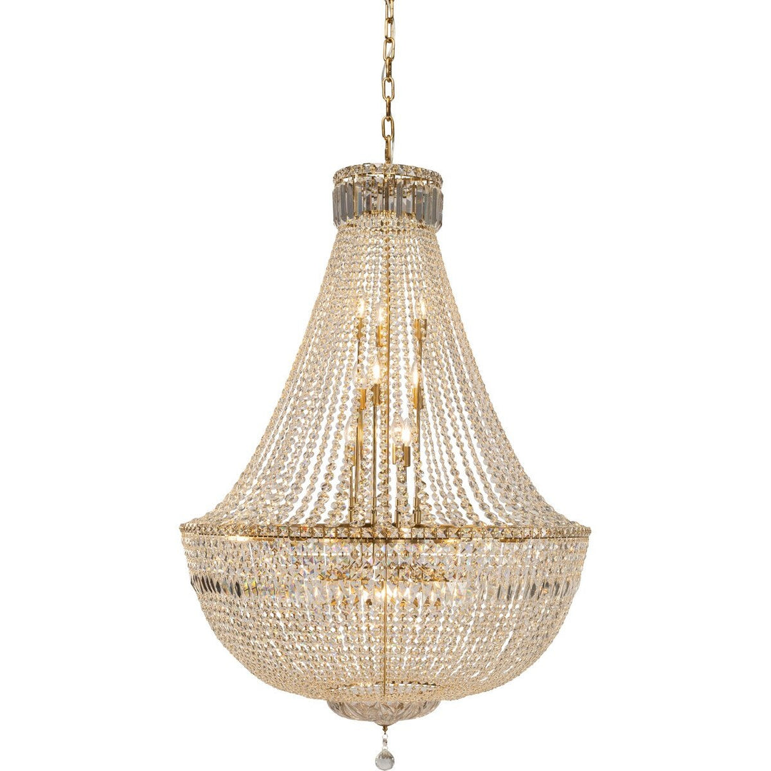 Classique Grand 27 Light Basket Crystal Glass Chandelier Satin Brass