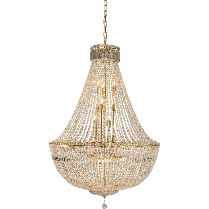 Classique Grand 27 Light Basket Crystal Glass Chandelier Satin Brass
