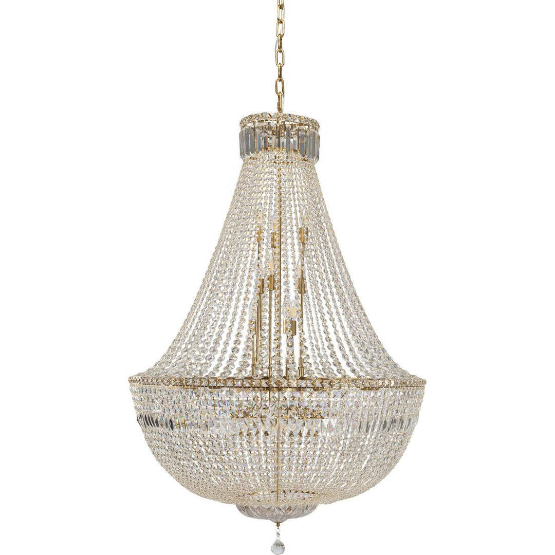 Classique Grand 27 Light Basket Crystal Glass Chandelier Satin Brass