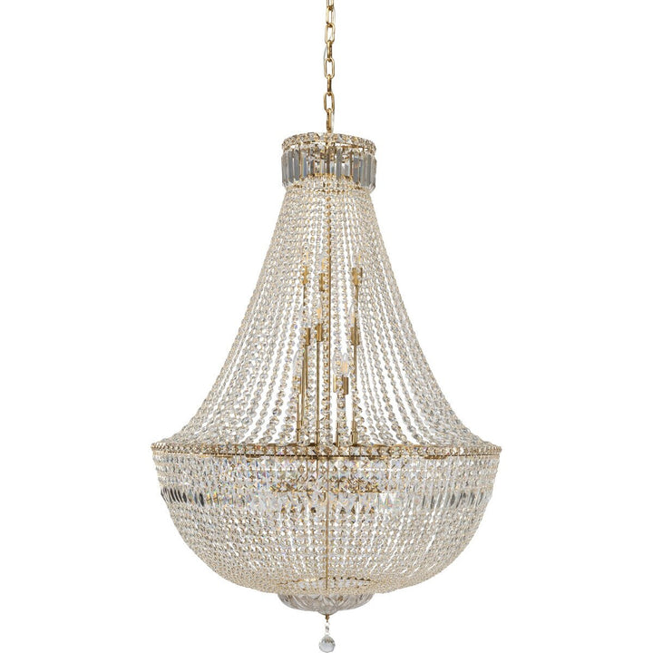 Classique Grand 27 Light Basket Crystal Glass Chandelier Satin Brass