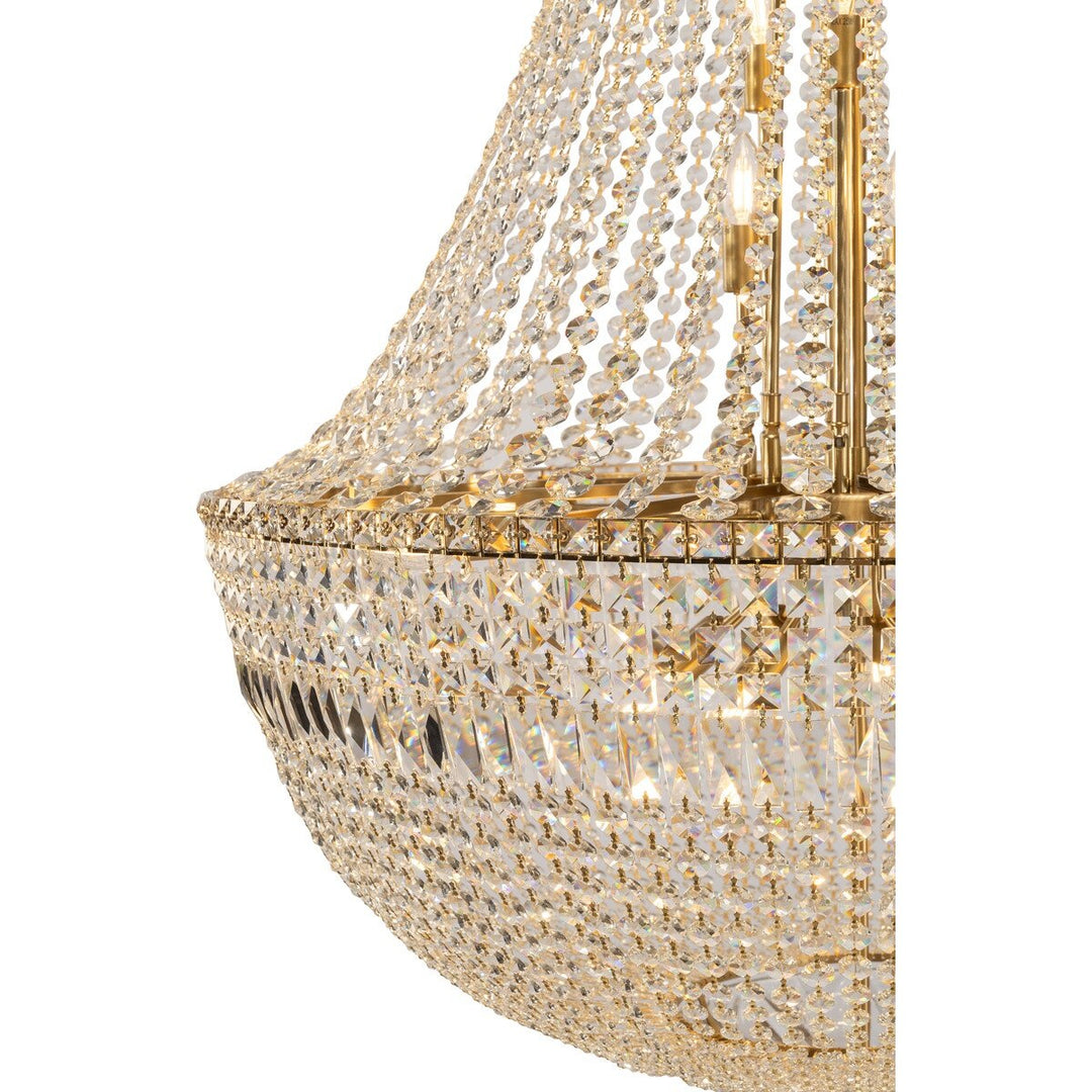 Classique Grand 27 Light Basket Crystal Glass Chandelier Satin Brass