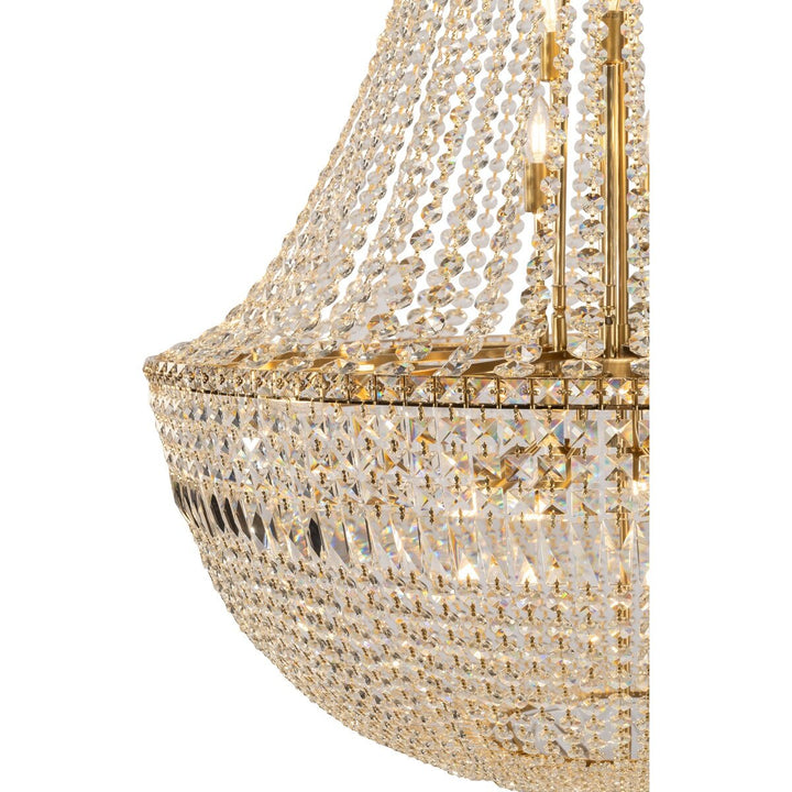 Classique Grand 27 Light Basket Crystal Glass Chandelier Satin Brass