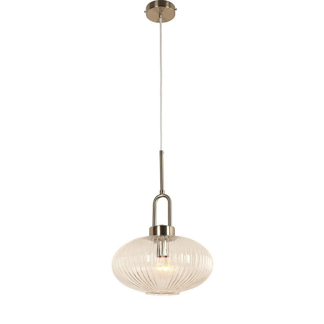 Cape Pendant Light Black Cord Satin Brass/Brushed Nickel