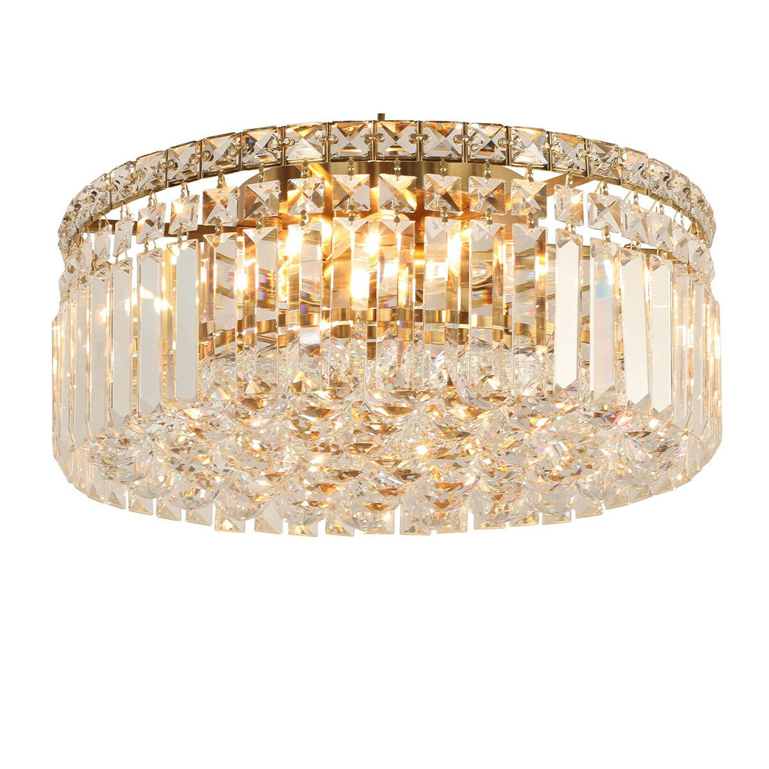 Rotondo Medium 40cm Flush 5 Light Crystal Glass