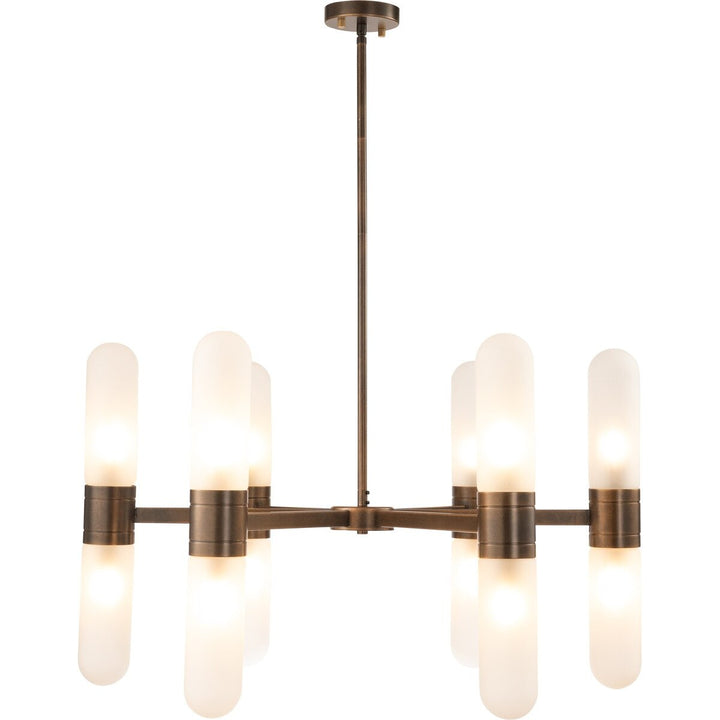 Hepburn 12 Light 6 Arm Pendant Antique Brass
