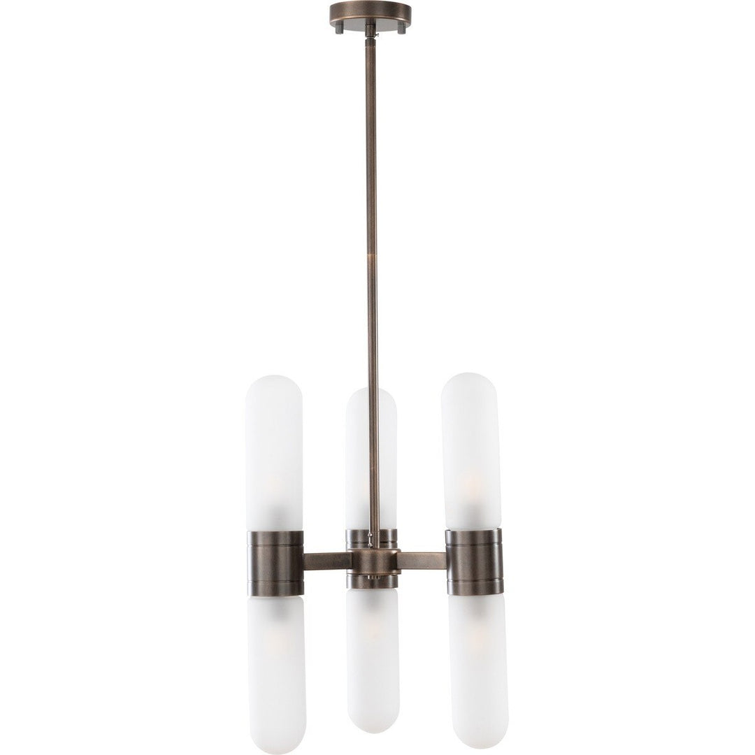 Hepburn 6 Light 3 Arm Pendant Antique Brass