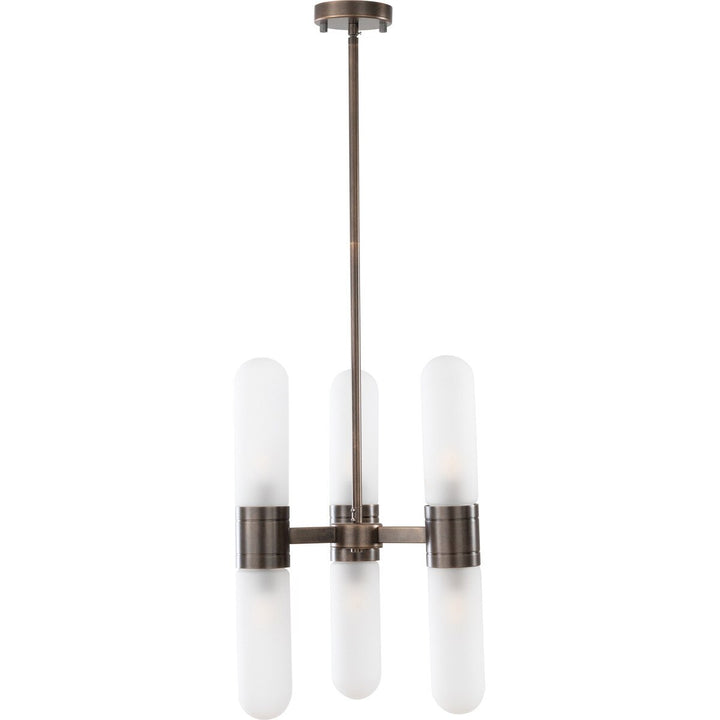 Hepburn 6 Light 3 Arm Pendant Antique Brass