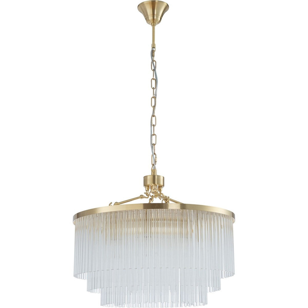 Evangeline Medium 60cm 8 Light Chandelier Satin Brass Chandelier