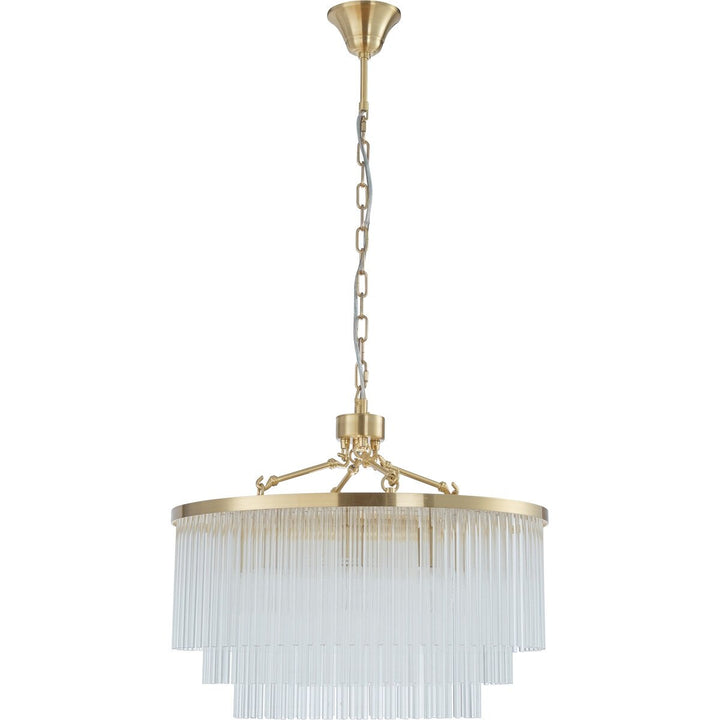 Evangeline Medium 60cm 8 Light Chandelier Satin Brass Chandelier