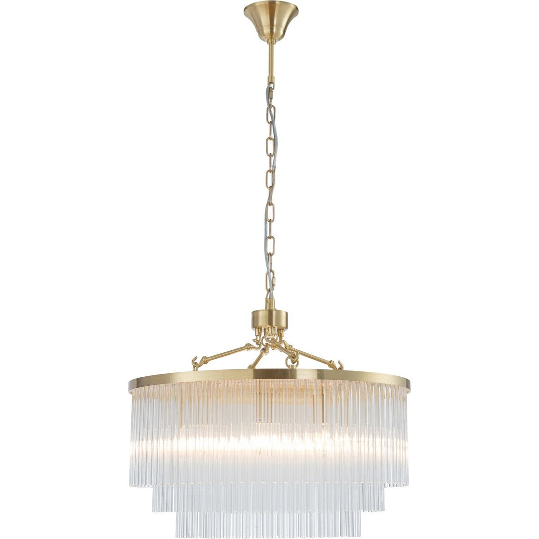 Evangeline Medium 60cm 8 Light Chandelier Satin Brass Chandelier