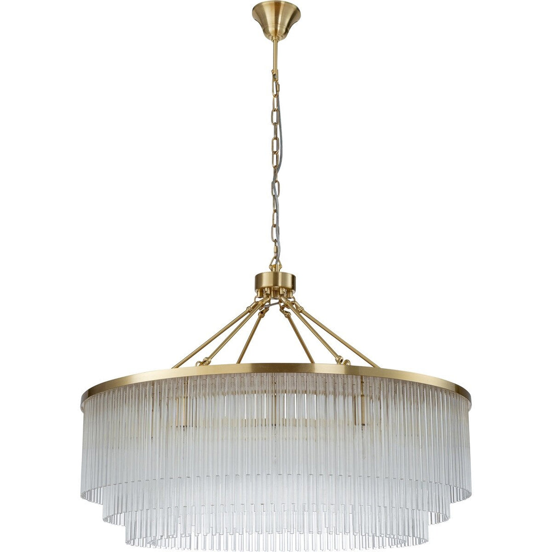 Evangeline Large 90cm 12 Light Chandelier Satin Brass Chandelier