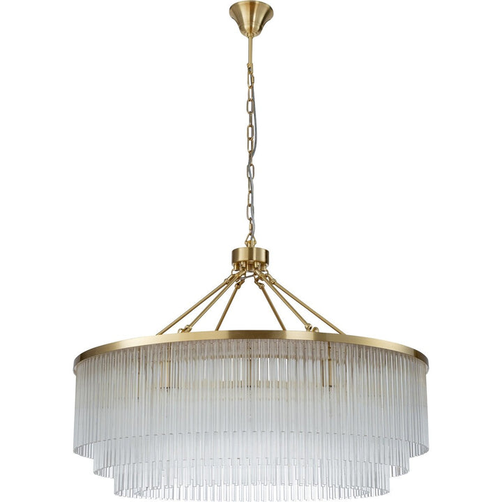 Evangeline Large 90cm 12 Light Chandelier Satin Brass Chandelier