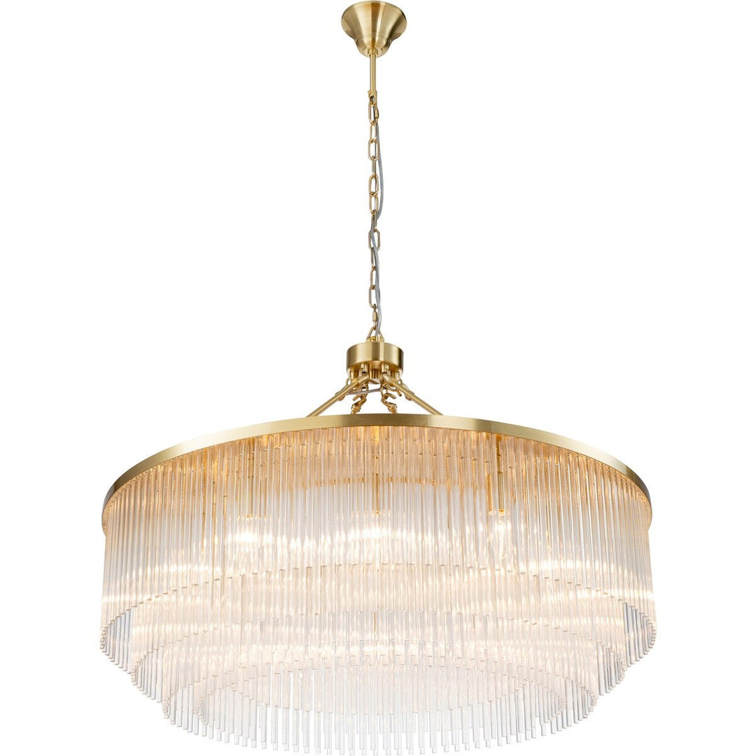 Evangeline Large 90cm 12 Light Chandelier Satin Brass Chandelier