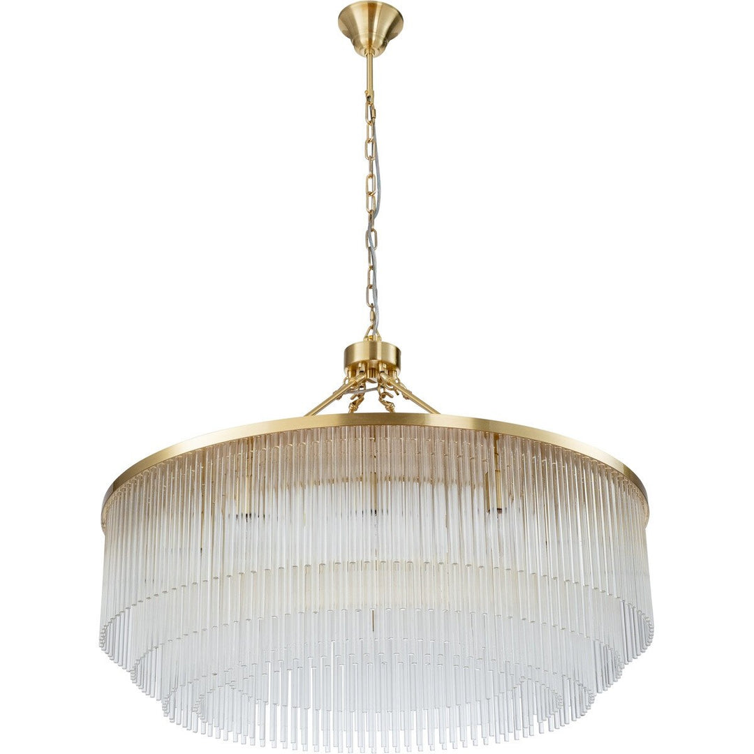 Evangeline Large 90cm 12 Light Chandelier Satin Brass Chandelier