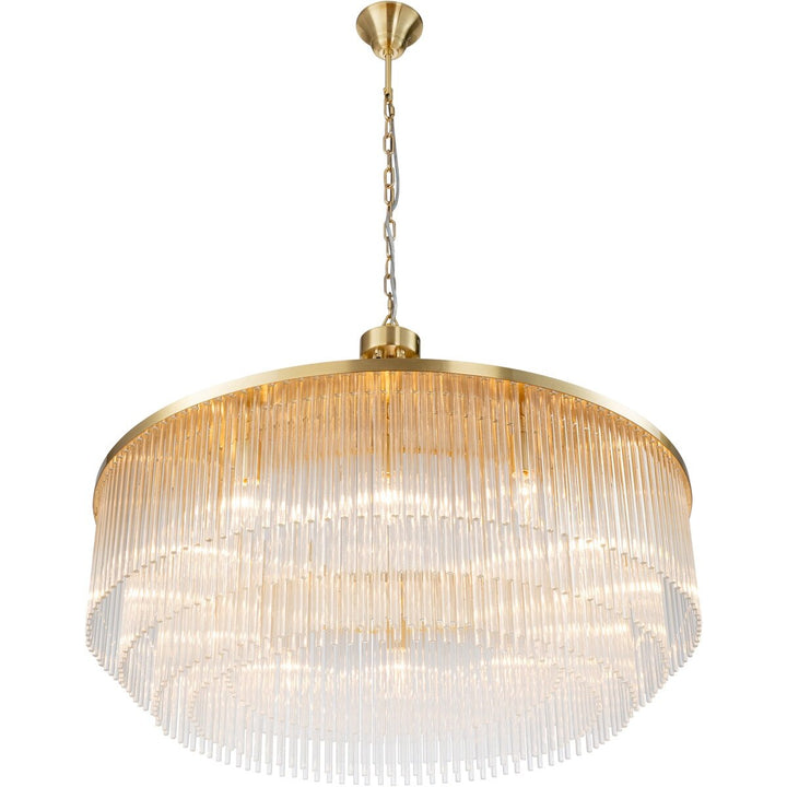 Evangeline Large 90cm 12 Light Chandelier Satin Brass Chandelier