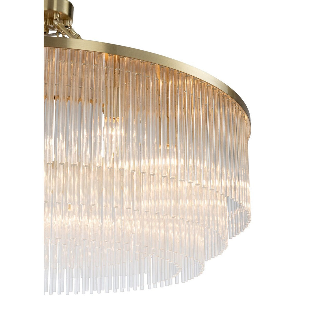 Evangeline Large 90cm 12 Light Chandelier Satin Brass Chandelier