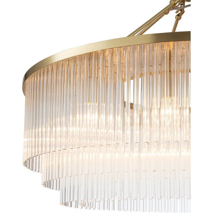 Evangeline Large 90cm 12 Light Chandelier Satin Brass Chandelier