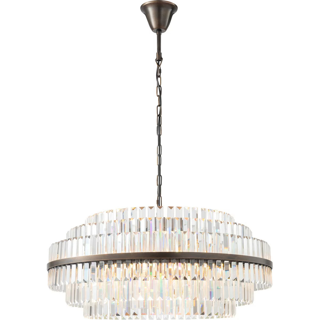 Evelyn Large 80cm 10 Light Chandelier Antique Brass