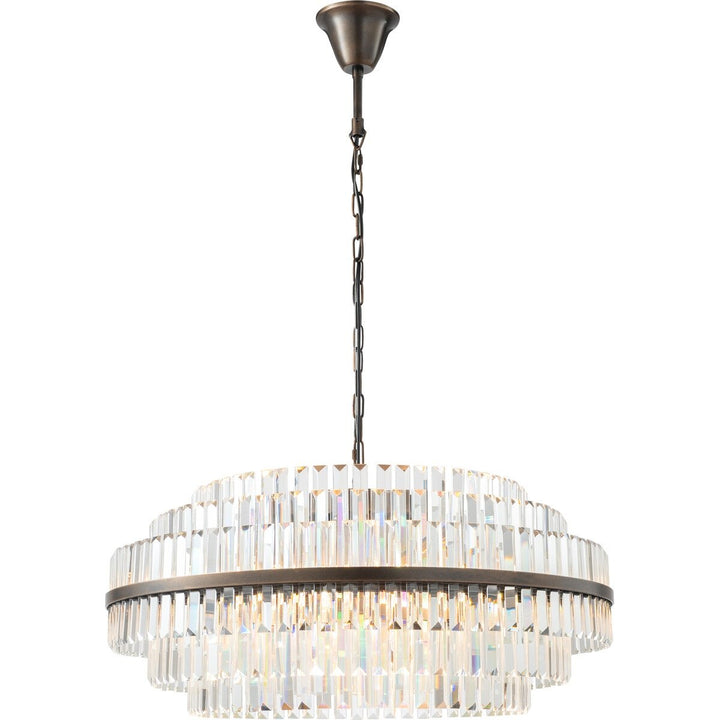 Evelyn Large 80cm 10 Light Chandelier Antique Brass Chandelier
