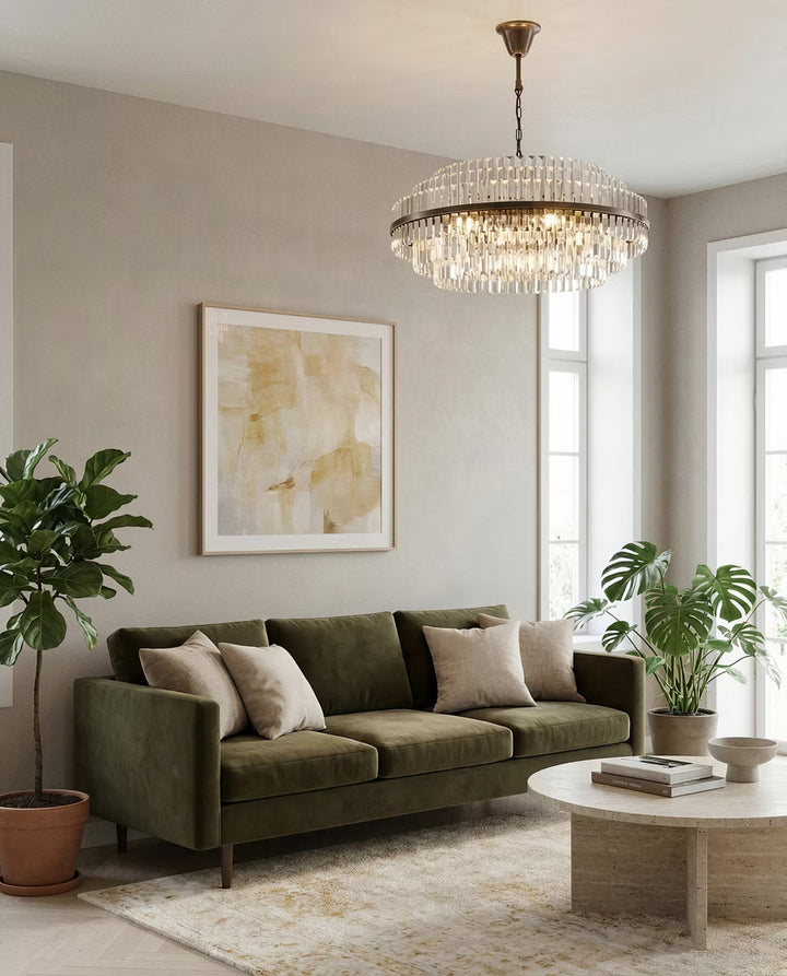 Evelyn Large 80cm 10 Light Chandelier Antique Brass