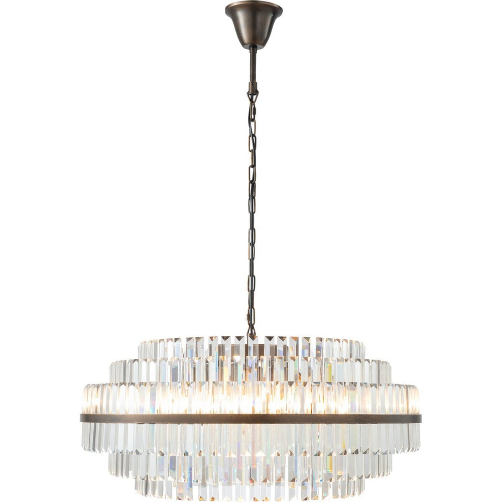 Evelyn Large 80cm 10 Light Chandelier Antique Brass Chandelier