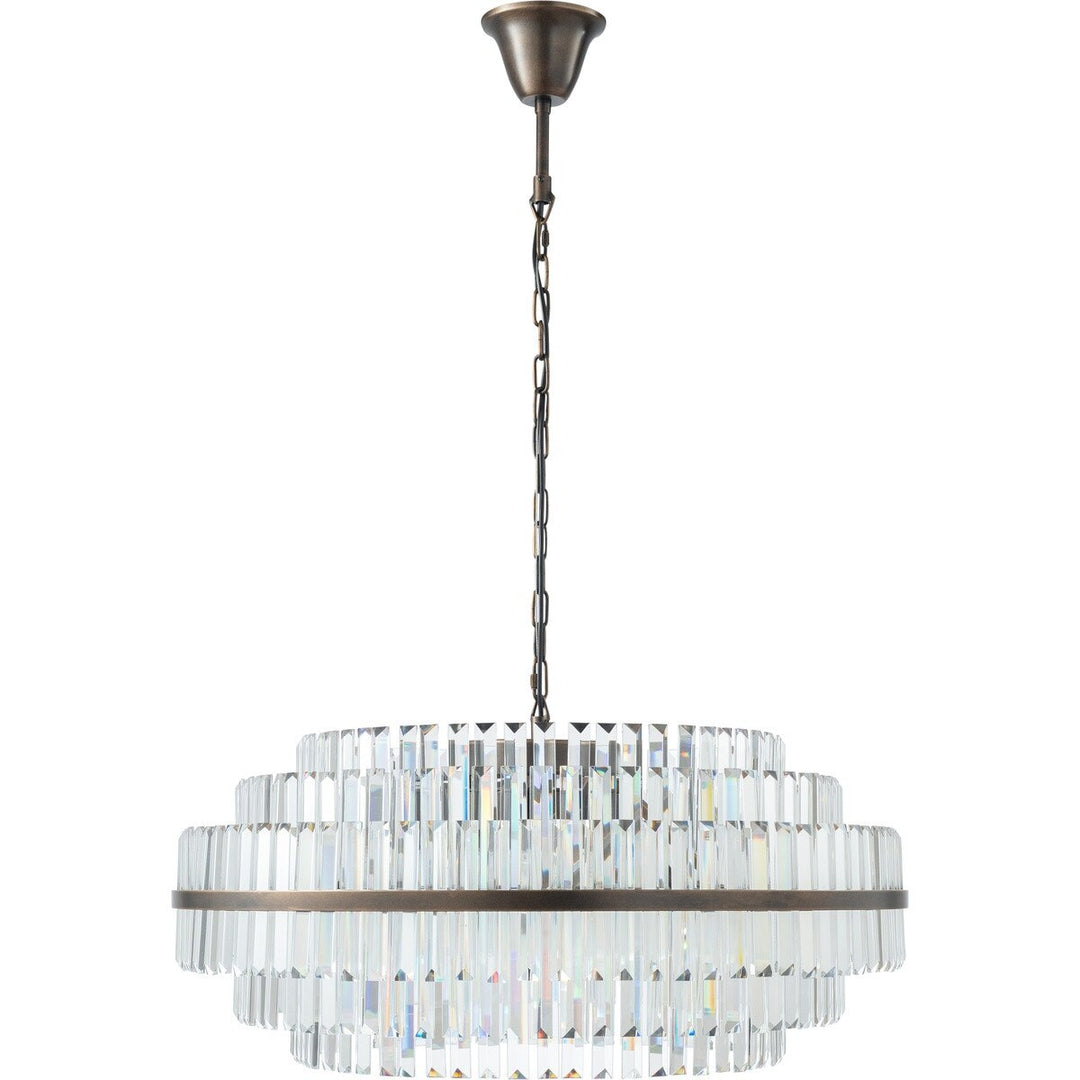 Evelyn Large 80cm 10 Light Chandelier Antique Brass Chandelier