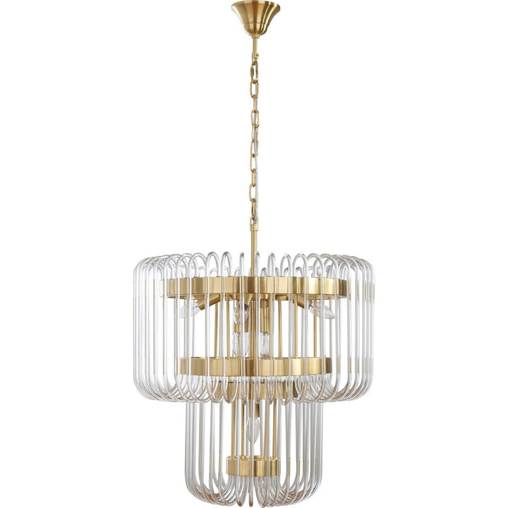 Collette 60cm 9 Light 2 Tier Chandelier Satin Brass Chandelier