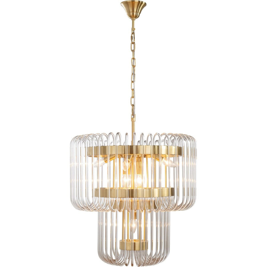Collette 60cm 9 Light 2 Tier Chandelier Satin Brass Chandelier
