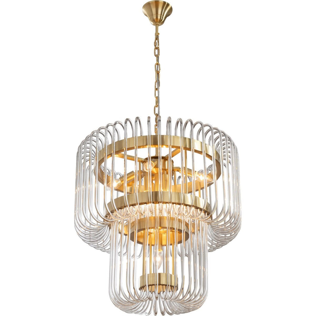 Collette 60cm 9 Light 2 Tier Chandelier Satin Brass Chandelier