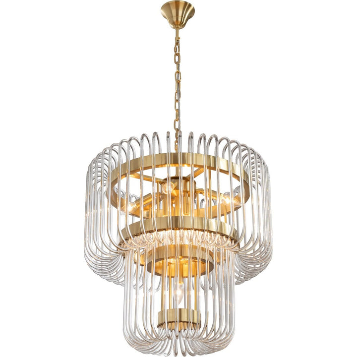Collette 60cm 9 Light 2 Tier Chandelier Satin Brass Chandelier