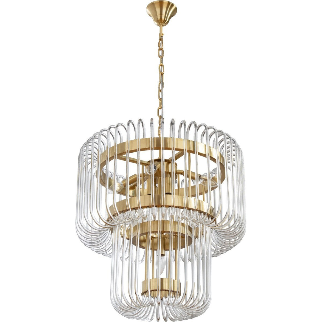 Collette 60cm 9 Light 2 Tier Chandelier Satin Brass Chandelier