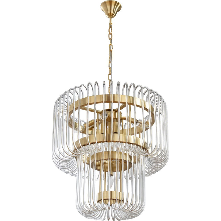 Collette 60cm 9 Light 2 Tier Chandelier Satin Brass Chandelier