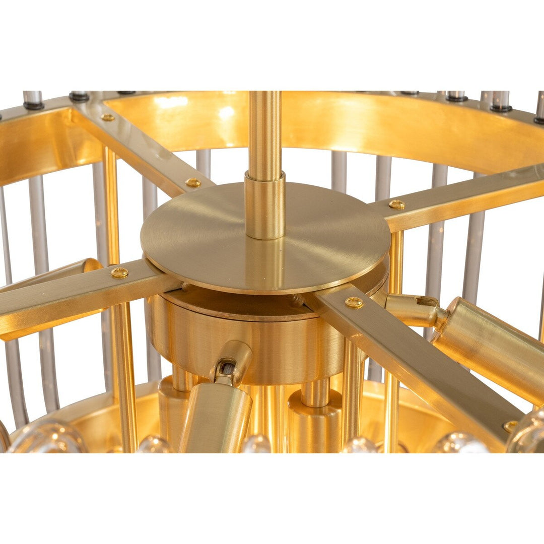 Collette 60cm 9 Light 2 Tier Chandelier Satin Brass Chandelier