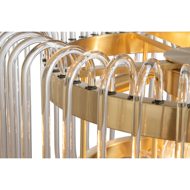 Collette 60cm 9 Light 2 Tier Chandelier Satin Brass Chandelier