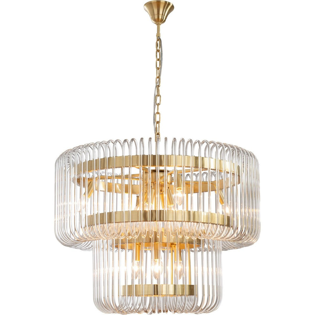 Collette 80cm 13 Light 2 Tier Chandelier Satin Brass Chandelier