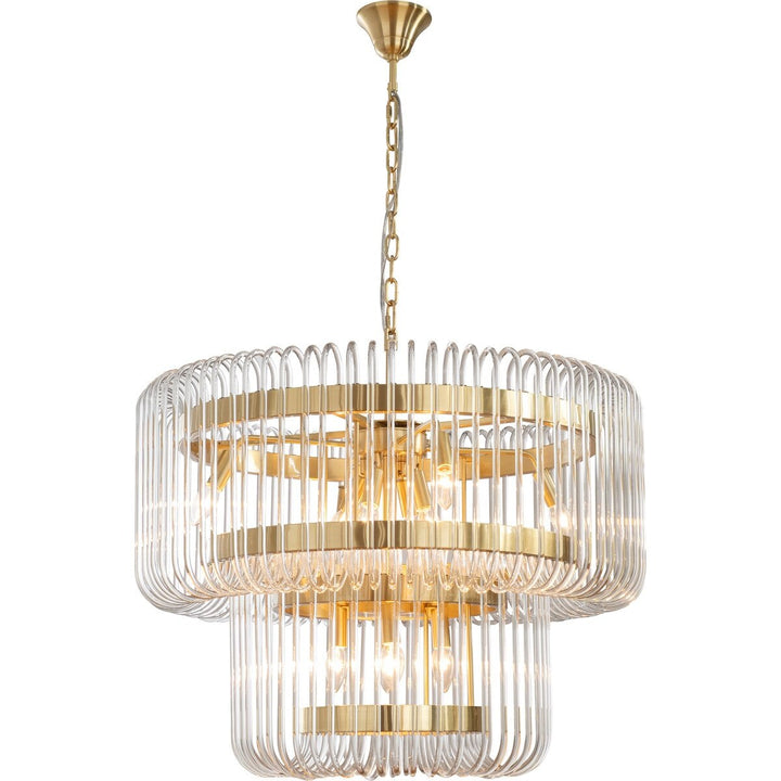 Collette 80cm 13 Light 2 Tier Chandelier Satin Brass Chandelier
