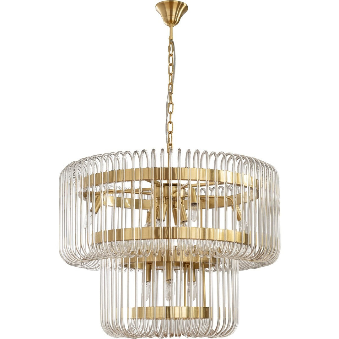 Collette 80cm 13 Light 2 Tier Chandelier Satin Brass Chandelier