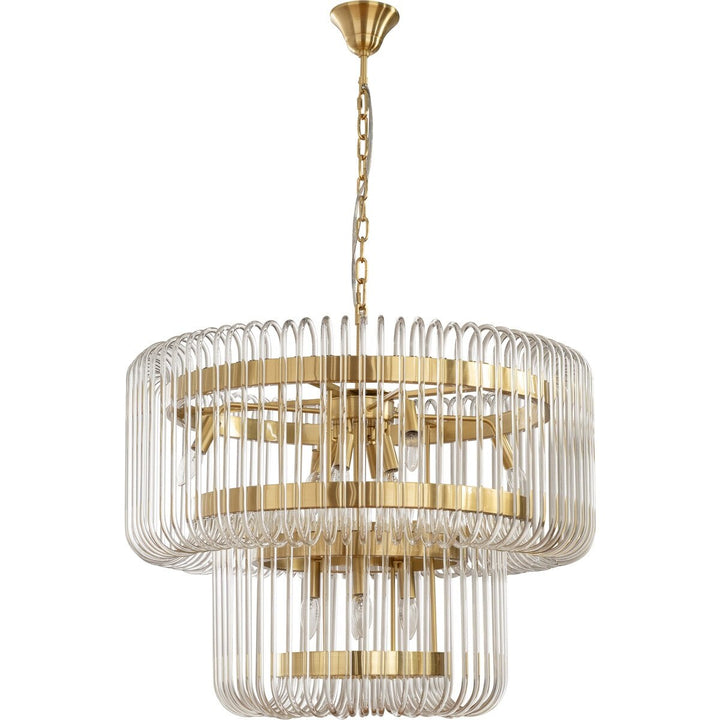 Collette 80cm 13 Light 2 Tier Chandelier Satin Brass Chandelier