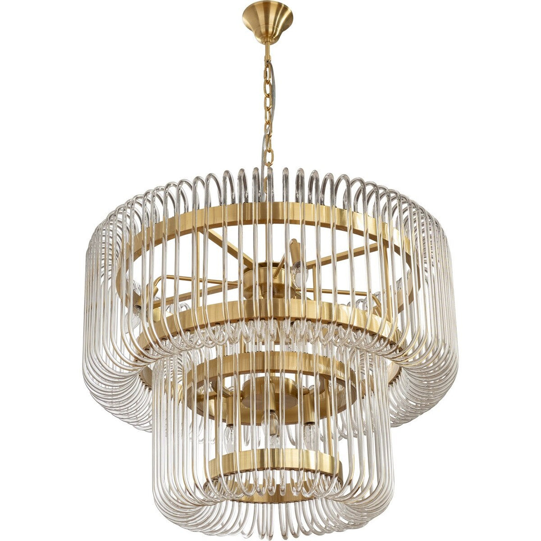 Collette 80cm 13 Light 2 Tier Chandelier Satin Brass Chandelier