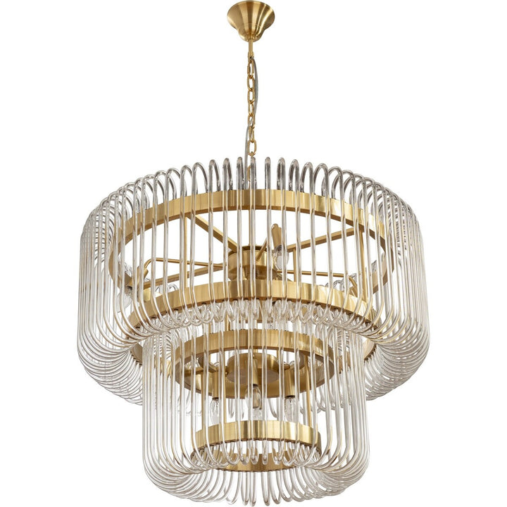 Collette 80cm 13 Light 2 Tier Chandelier Satin Brass Chandelier