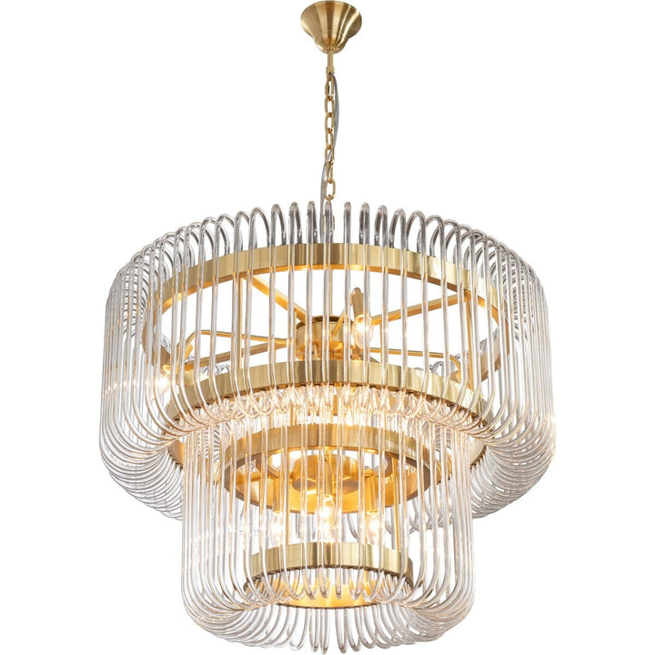 Collette 80cm 13 Light 2 Tier Chandelier Satin Brass Chandelier